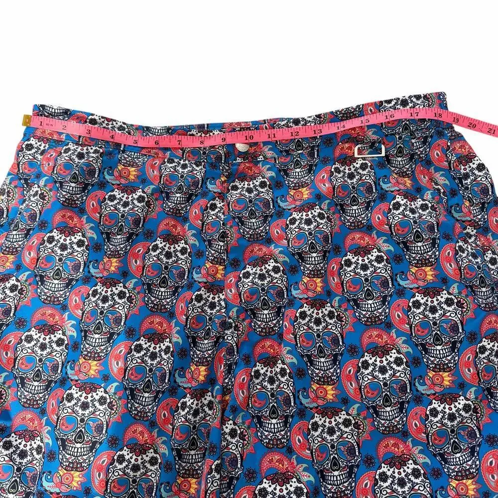 Peter Millar Collection Sugar Skull Print Swim Trunks Blue XL